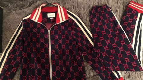 real vs fake gucci tracksuit|gucci tracksuit vs counterfeit.